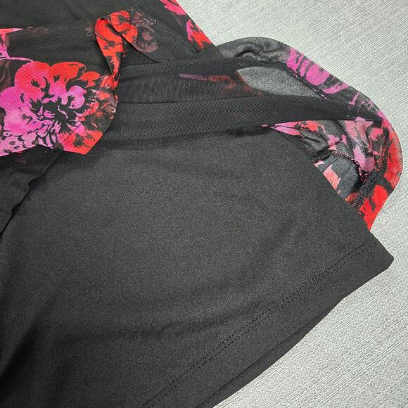 Harper 241 Wom Sz 6 Black Dark Floral Sheer Long Sleeve Dress Whimsigoth Witchy - Picture 10 of 12